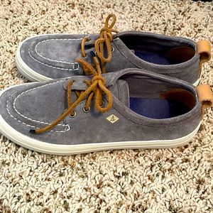Sperry Gray Suede Leather Casual Shoes Sneakers Size 7